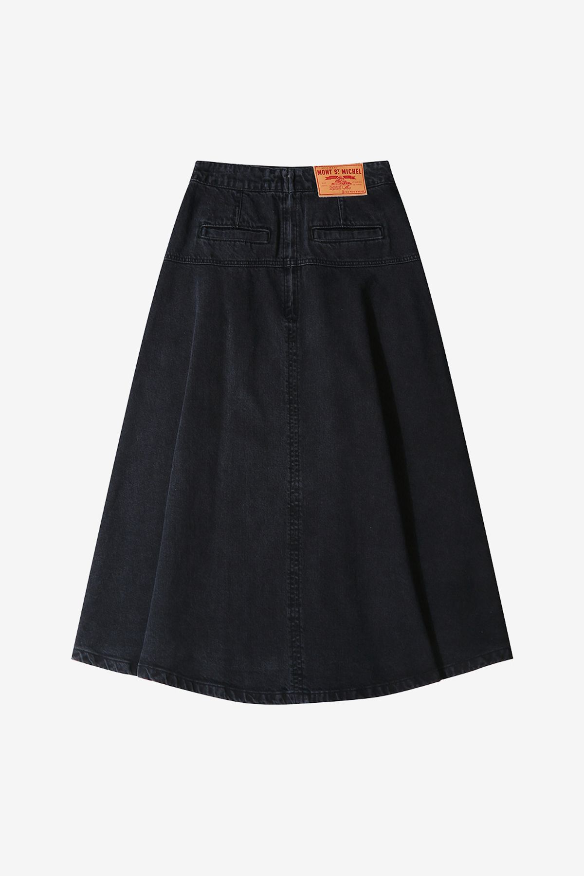 르몽생미셸(LE MONT ST MICHEL) Flare Denim Skirt_Black