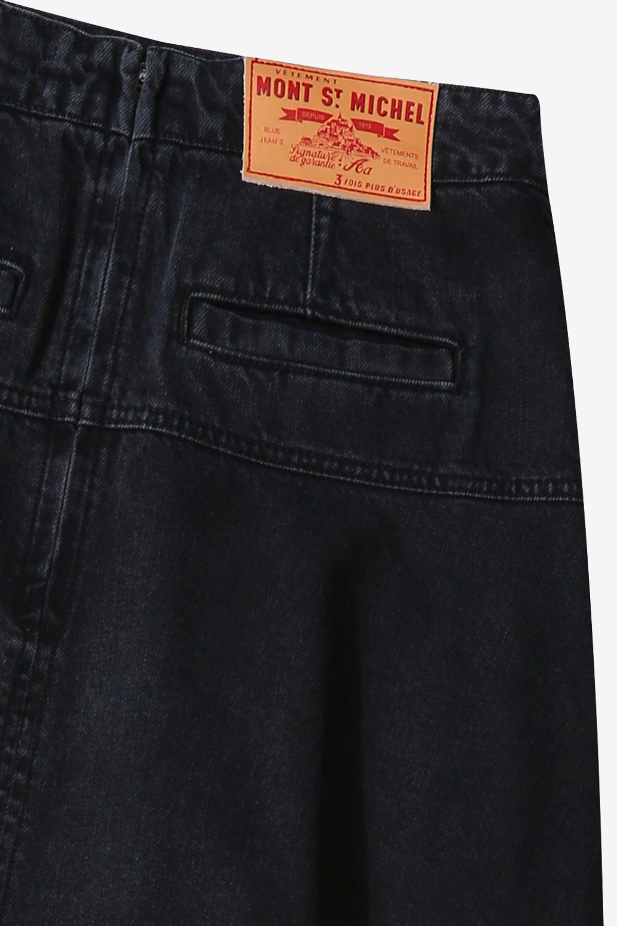 르몽생미셸(LE MONT ST MICHEL) Flare Denim Skirt_Black
