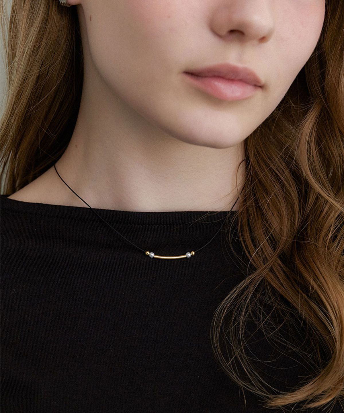 할렌(HALDEN) pearl bar necklace (N054_gold)