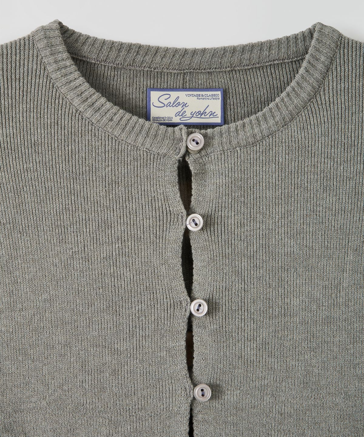 살롱 드 욘(SALON DE YOHN) Button Slit Cardigan_ Gray