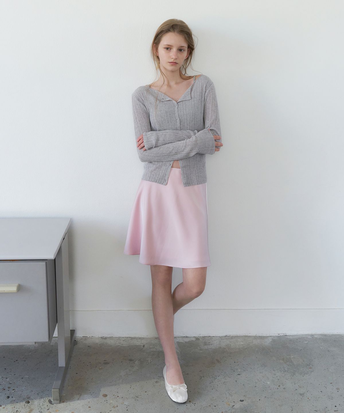 레테라(LETTERA) Silky Flare Satin Skirt
