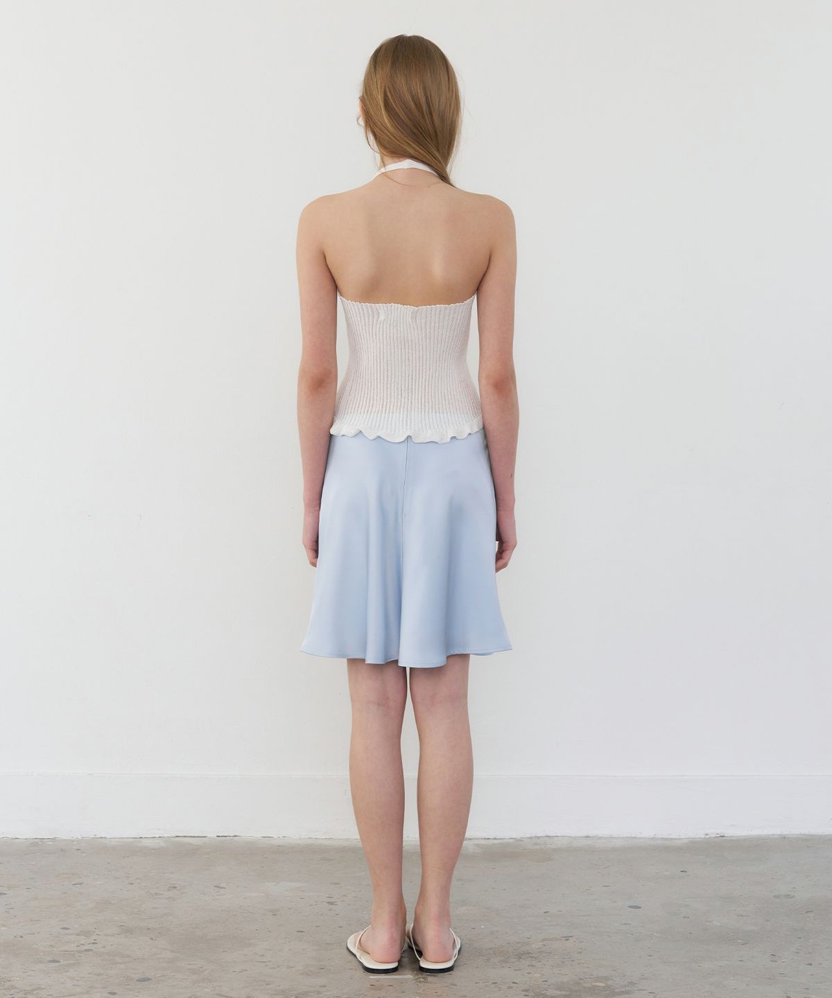 레테라(LETTERA) Silky Flare Satin Skirt