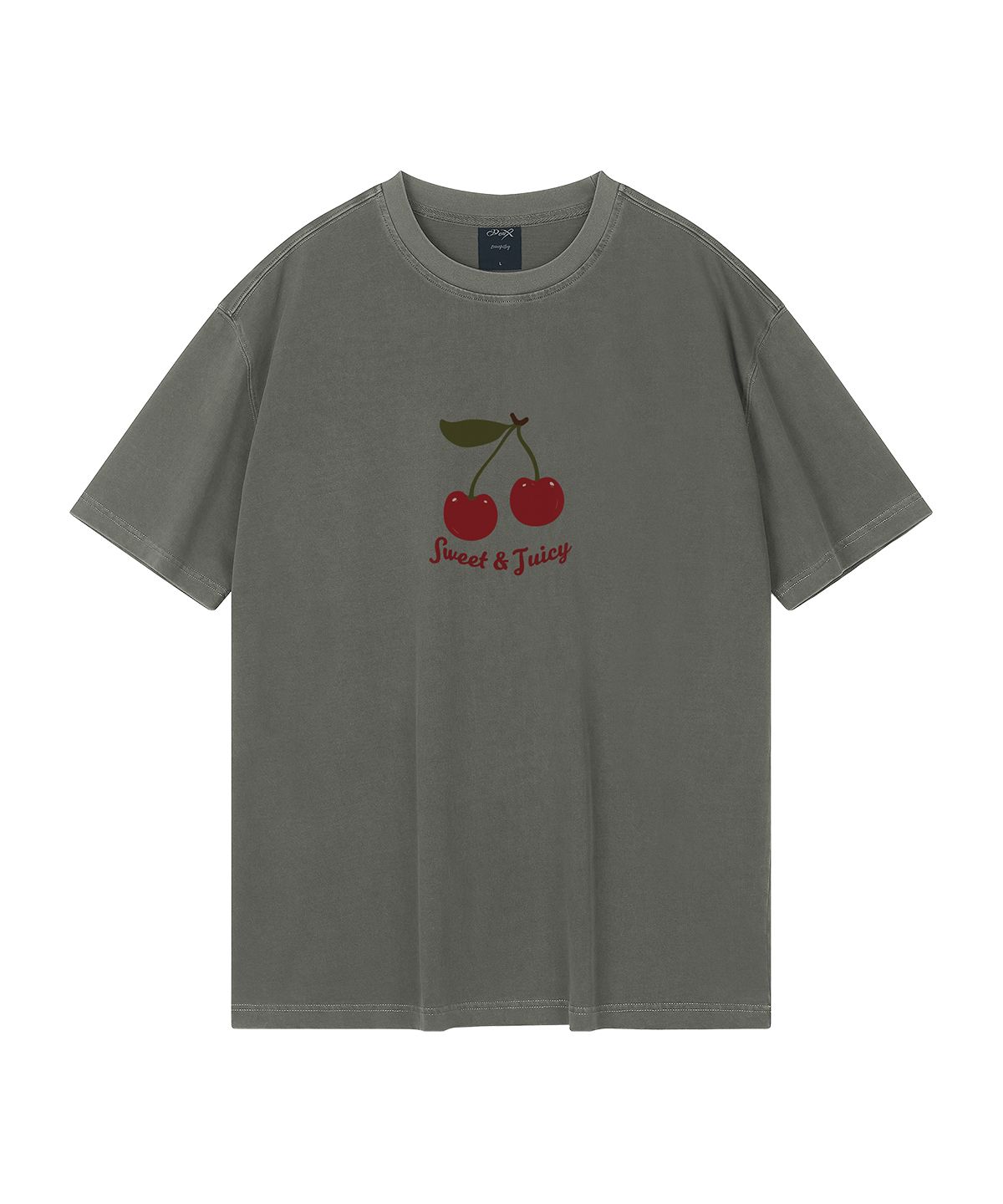 와일드락(WILDROCK) Juicy Cherry  피그먼트 오버핏 반팔 티셔츠 (크롭 포함)