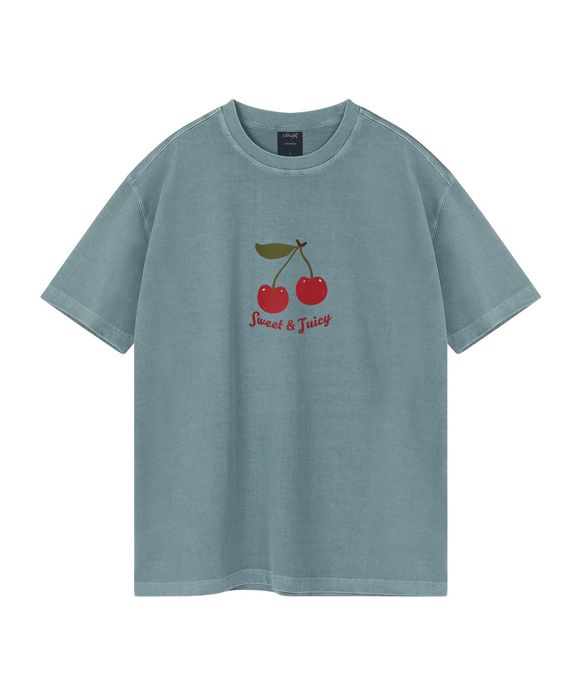 와일드락(WILDROCK) Juicy Cherry  피그먼트 오버핏 반팔 티셔츠 (크롭 포함)