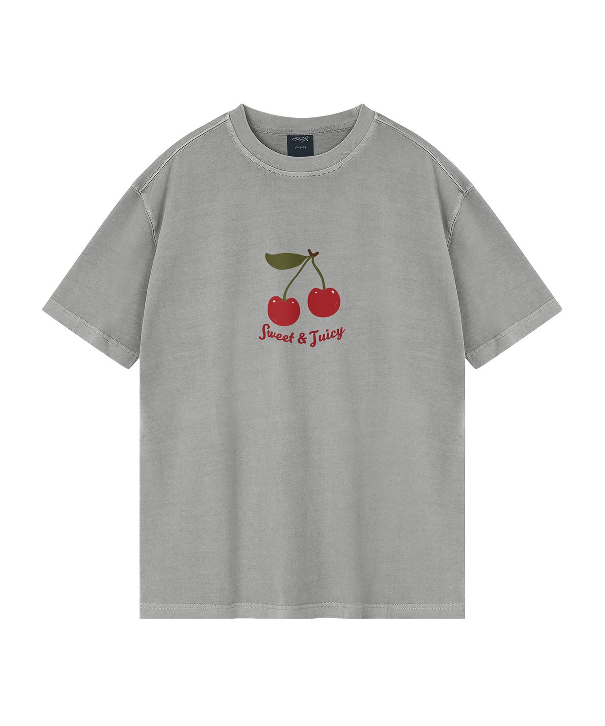 와일드락(WILDROCK) Juicy Cherry  피그먼트 오버핏 반팔 티셔츠 (크롭 포함)