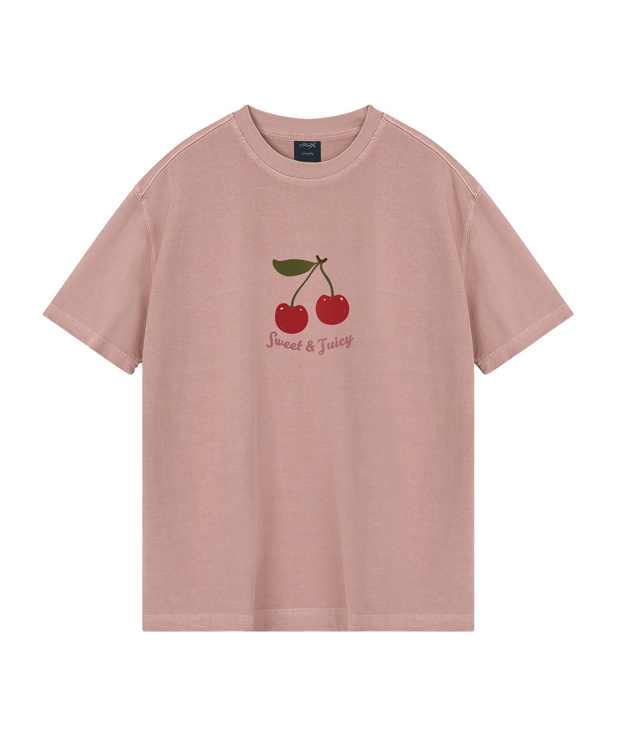 와일드락(WILDROCK) Juicy Cherry  피그먼트 오버핏 반팔 티셔츠 (크롭 포함)