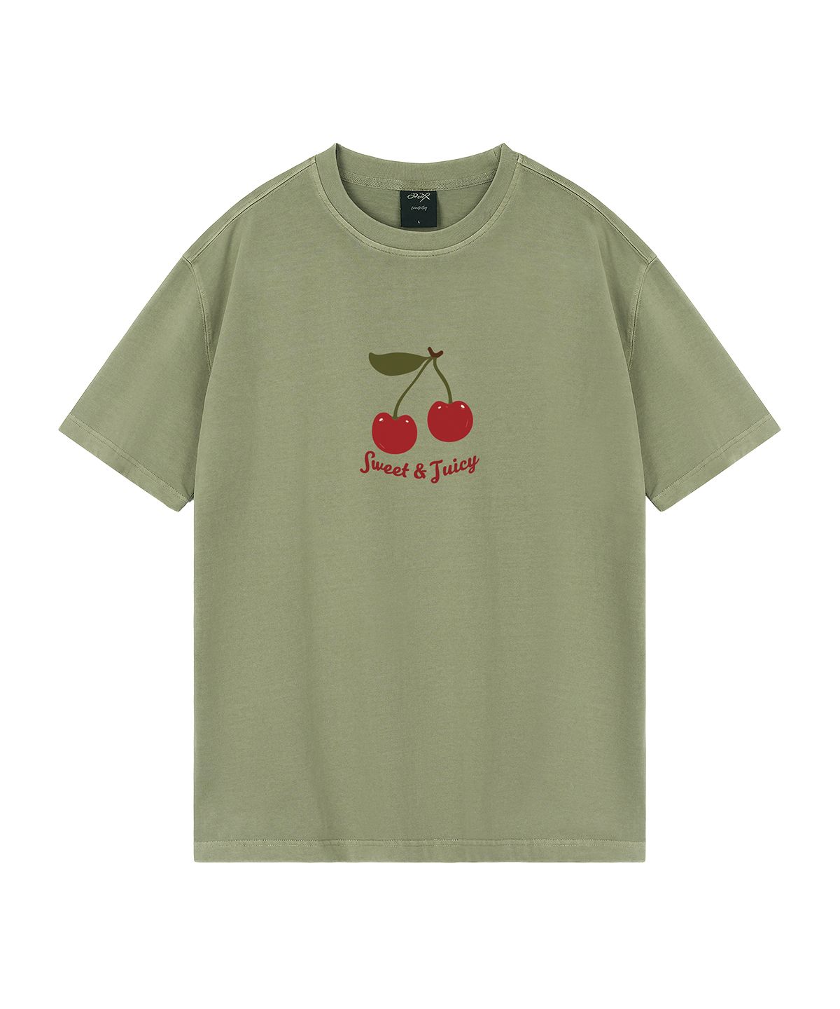 와일드락(WILDROCK) Juicy Cherry  피그먼트 오버핏 반팔 티셔츠 (크롭 포함)