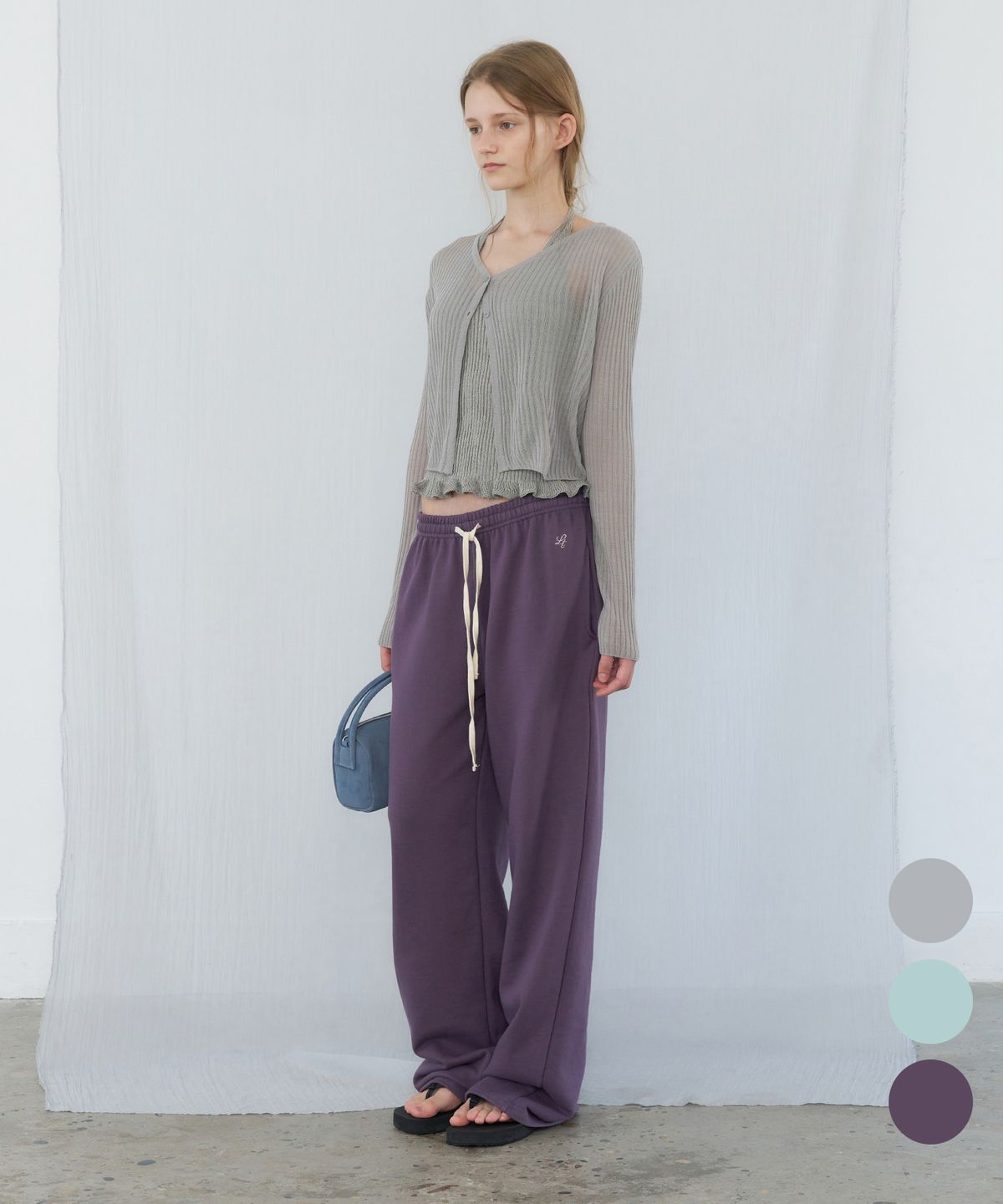 레테라(LETTERA) Wide Logo Sweat Pants
