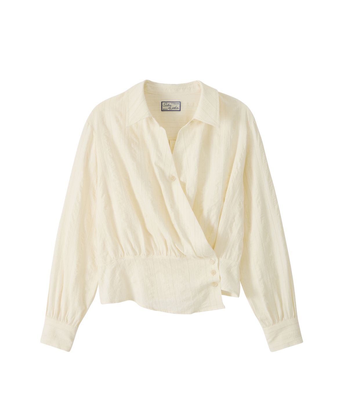 살롱 드 욘(SALON DE YOHN) Soft Cotton Wrap Blouse_ Ivory