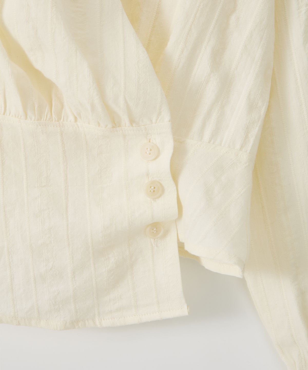 살롱 드 욘(SALON DE YOHN) Soft Cotton Wrap Blouse_ Ivory