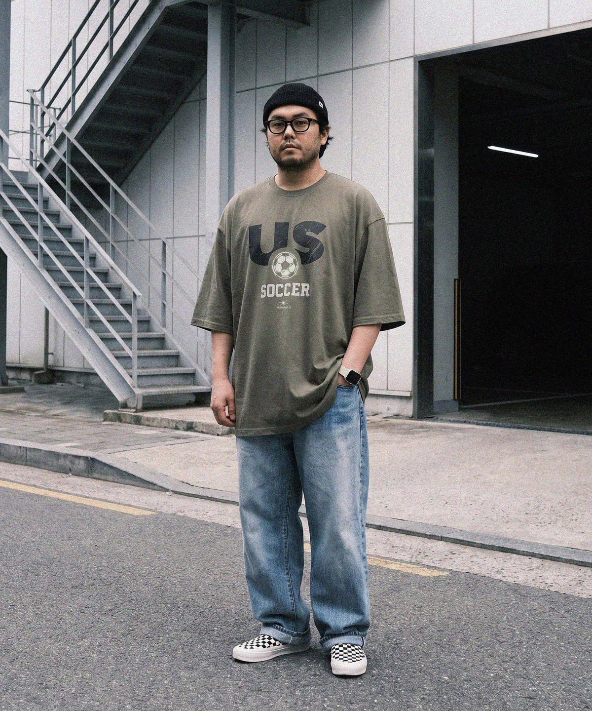 모더먼트(MODERMENT) 리얼오버핏 풋볼 반팔 티셔츠 [헤더그레이]