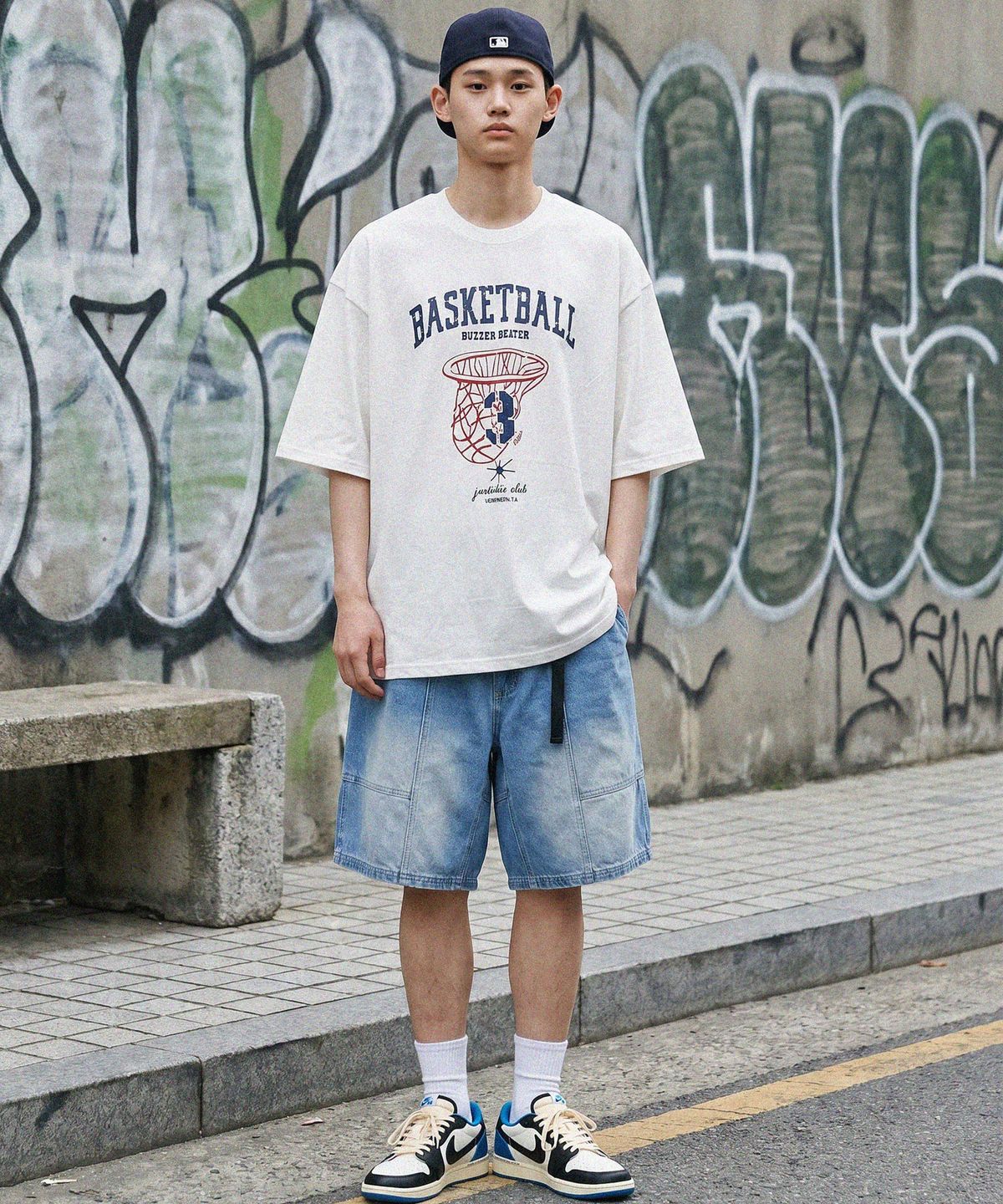 모더먼트(MODERMENT) 리얼오버핏 버저비터 반팔 티셔츠 [블랙]