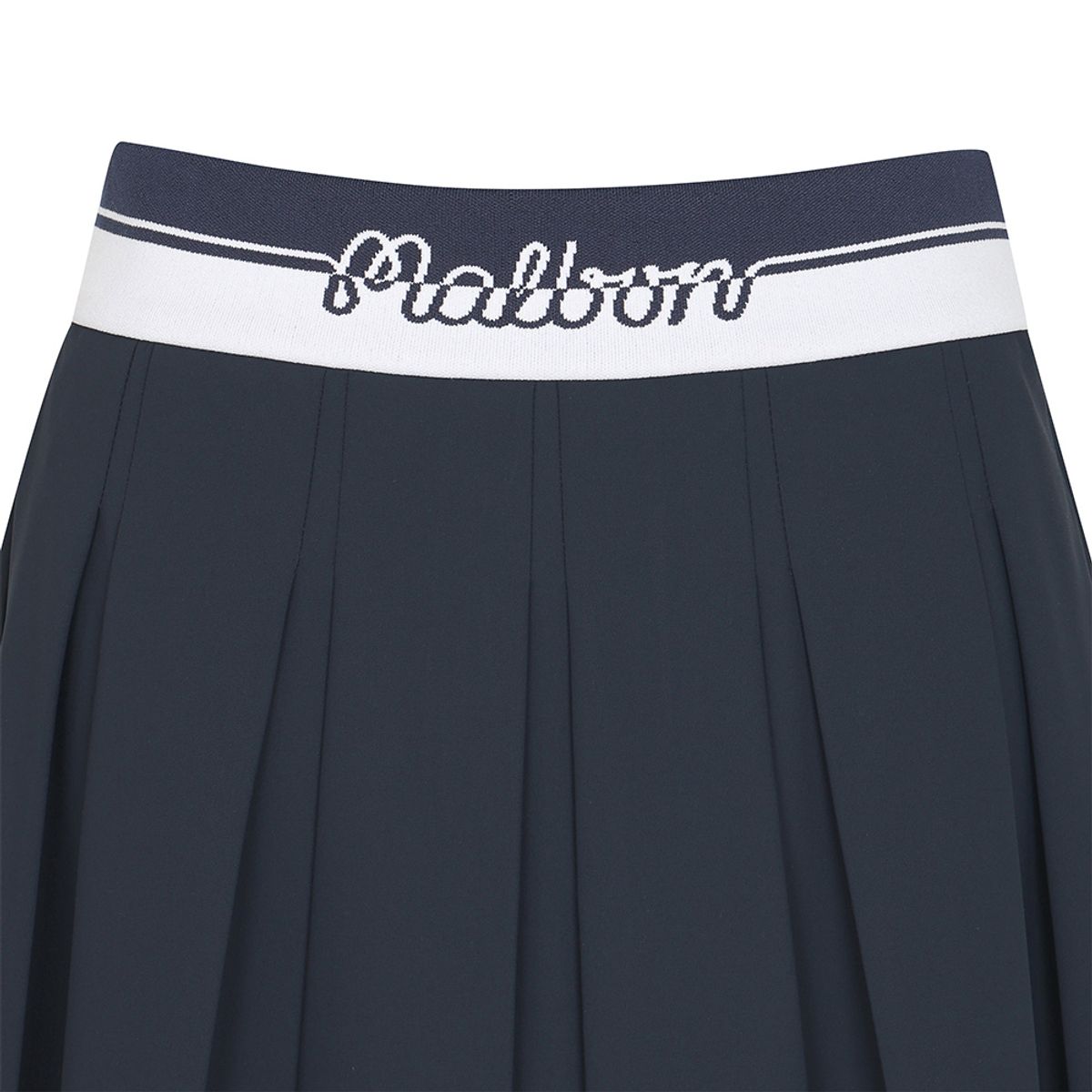 말본 골프(MALBON GOLF) 와이드 로고 밴딩 플리츠 스커트 NAVY (WOMAN)