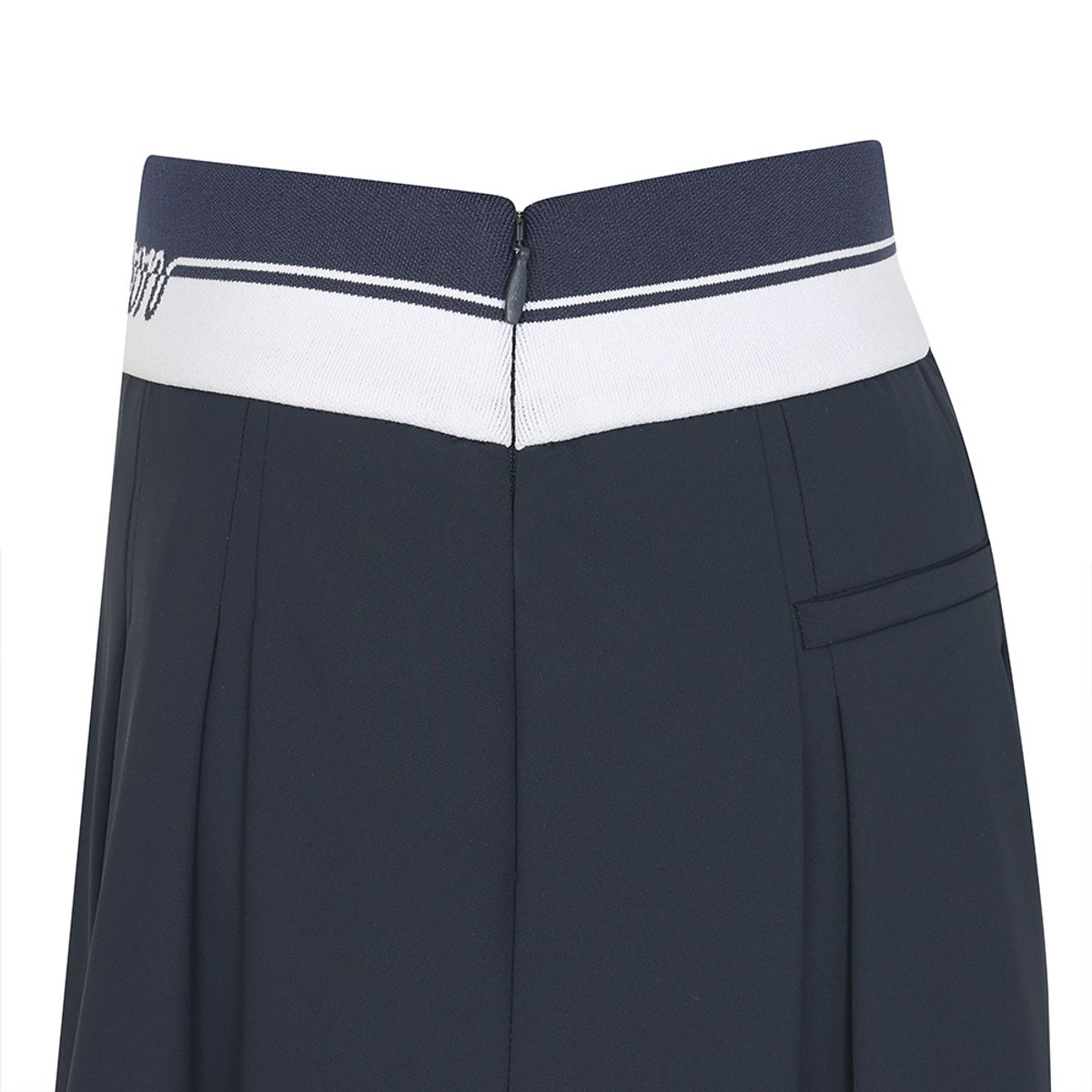 말본 골프(MALBON GOLF) 와이드 로고 밴딩 플리츠 스커트 NAVY (WOMAN)
