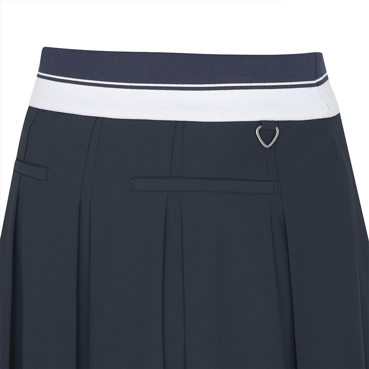 말본 골프(MALBON GOLF) 와이드 로고 밴딩 플리츠 스커트 NAVY (WOMAN)