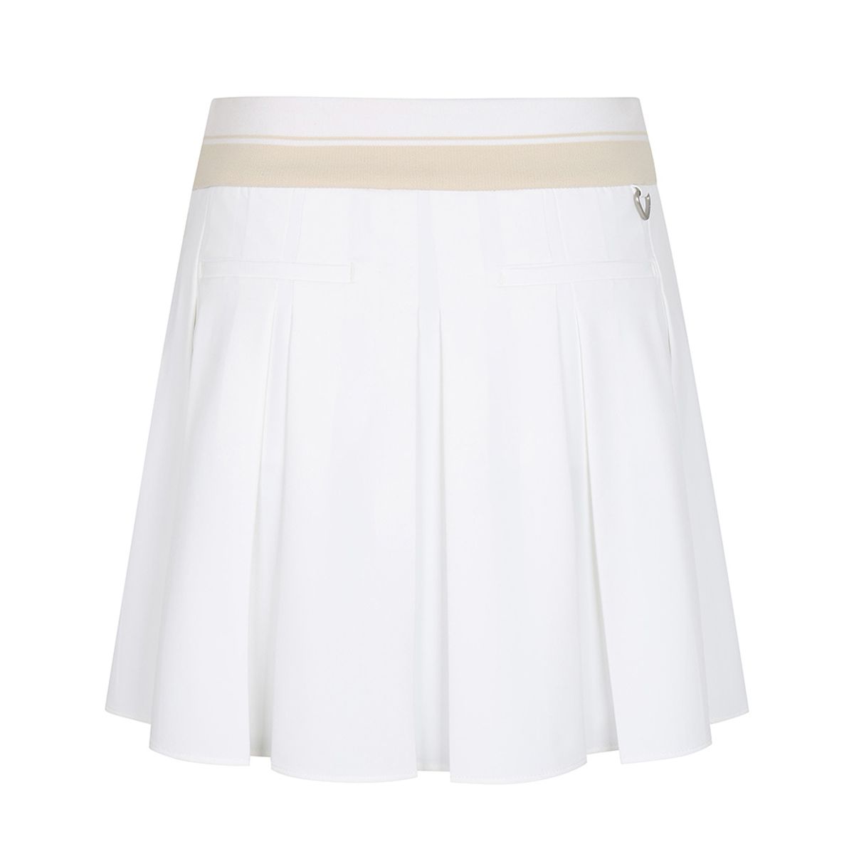 말본 골프(MALBON GOLF) 와이드 로고 밴딩 플리츠 스커트 WHITE (WOMAN)