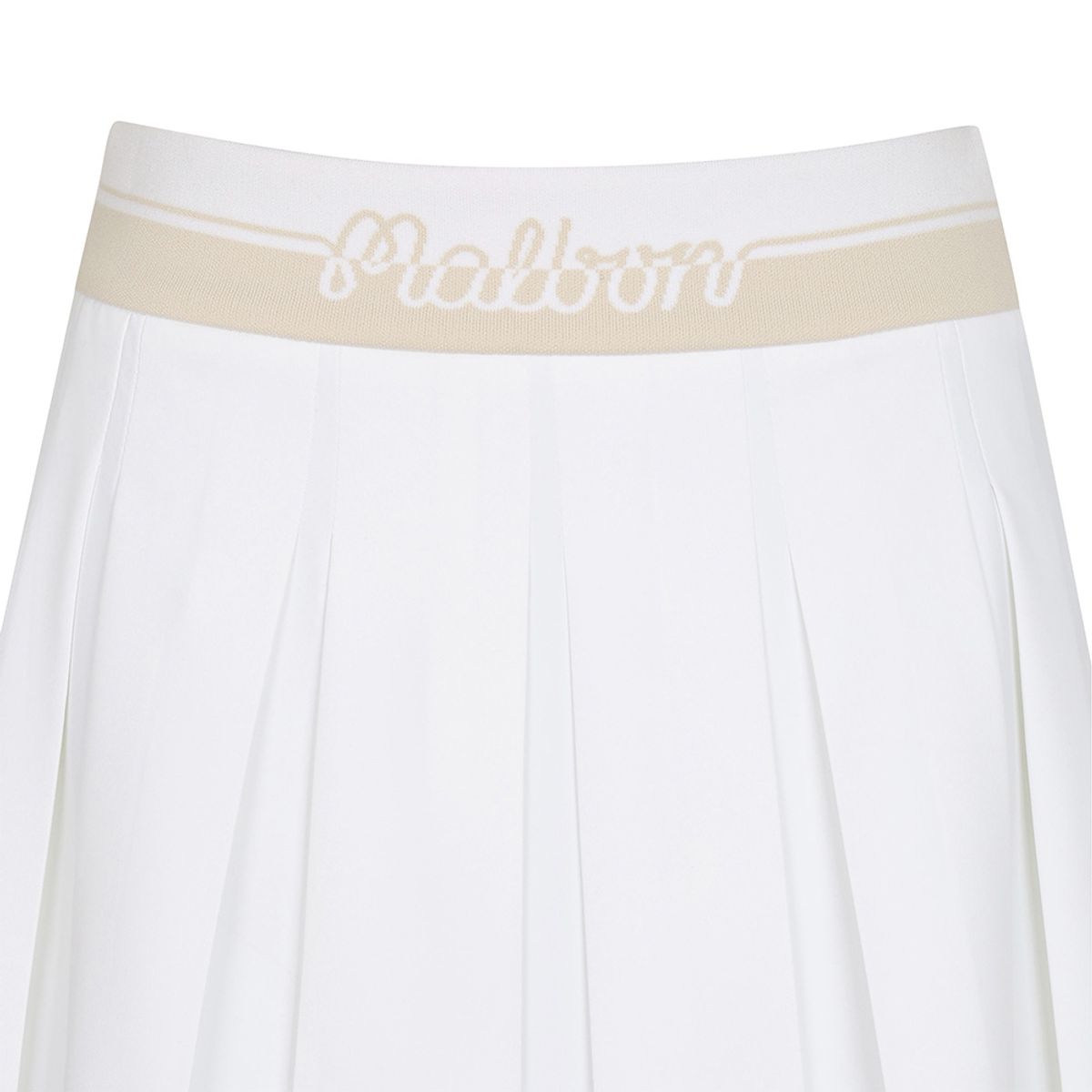 말본 골프(MALBON GOLF) 와이드 로고 밴딩 플리츠 스커트 WHITE (WOMAN)