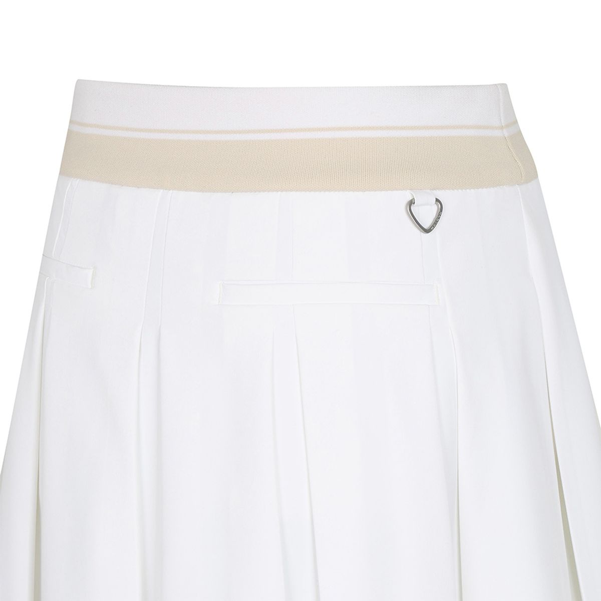 말본 골프(MALBON GOLF) 와이드 로고 밴딩 플리츠 스커트 WHITE (WOMAN)