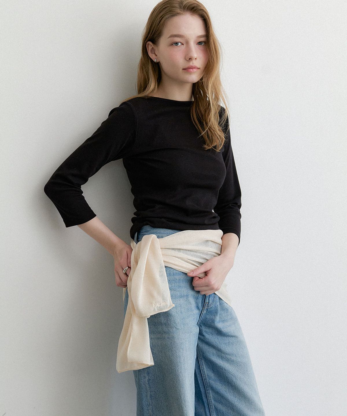 할렌(HALDEN) button shawl muffler (M054_beige)
