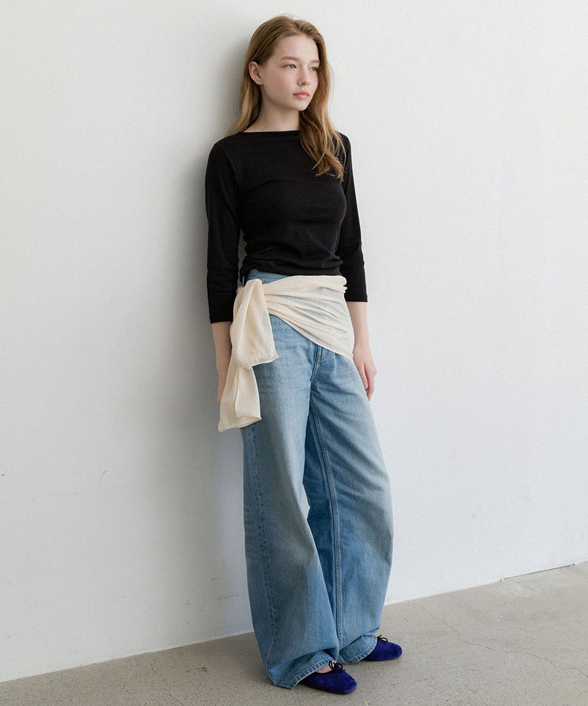 할렌(HALDEN) button shawl muffler (M054_beige)
