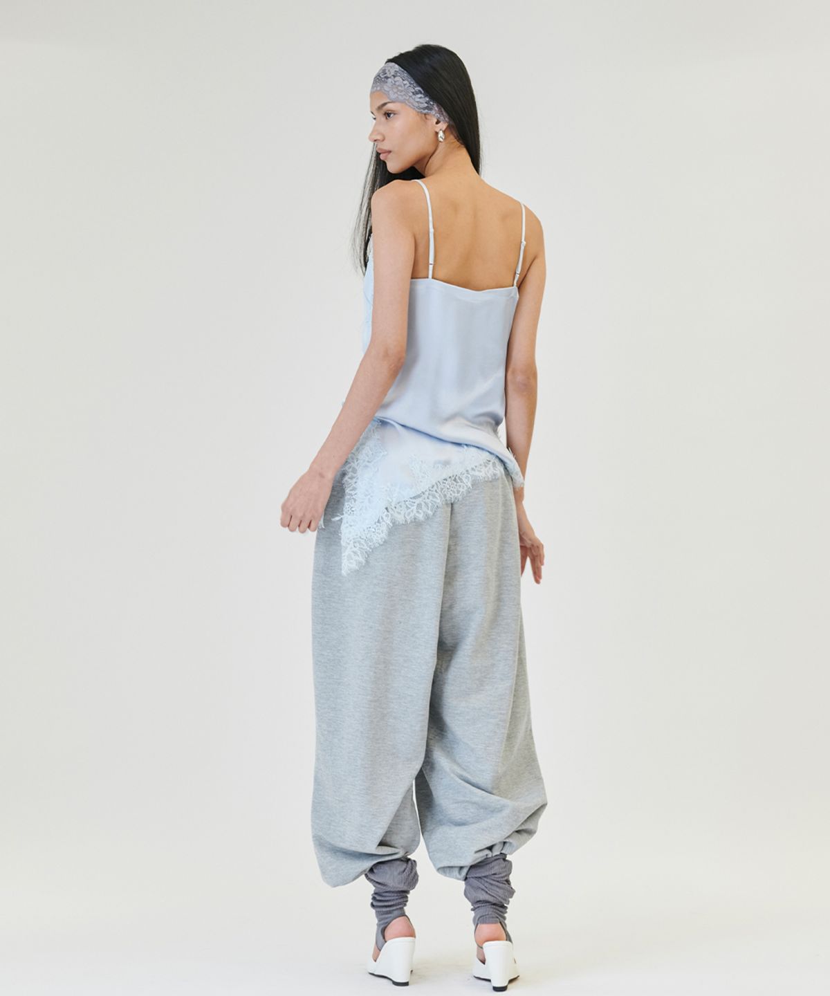 프로젝트 웨이브(PROJECT WAVE) Shirring Color Banding Pants [GRAY]