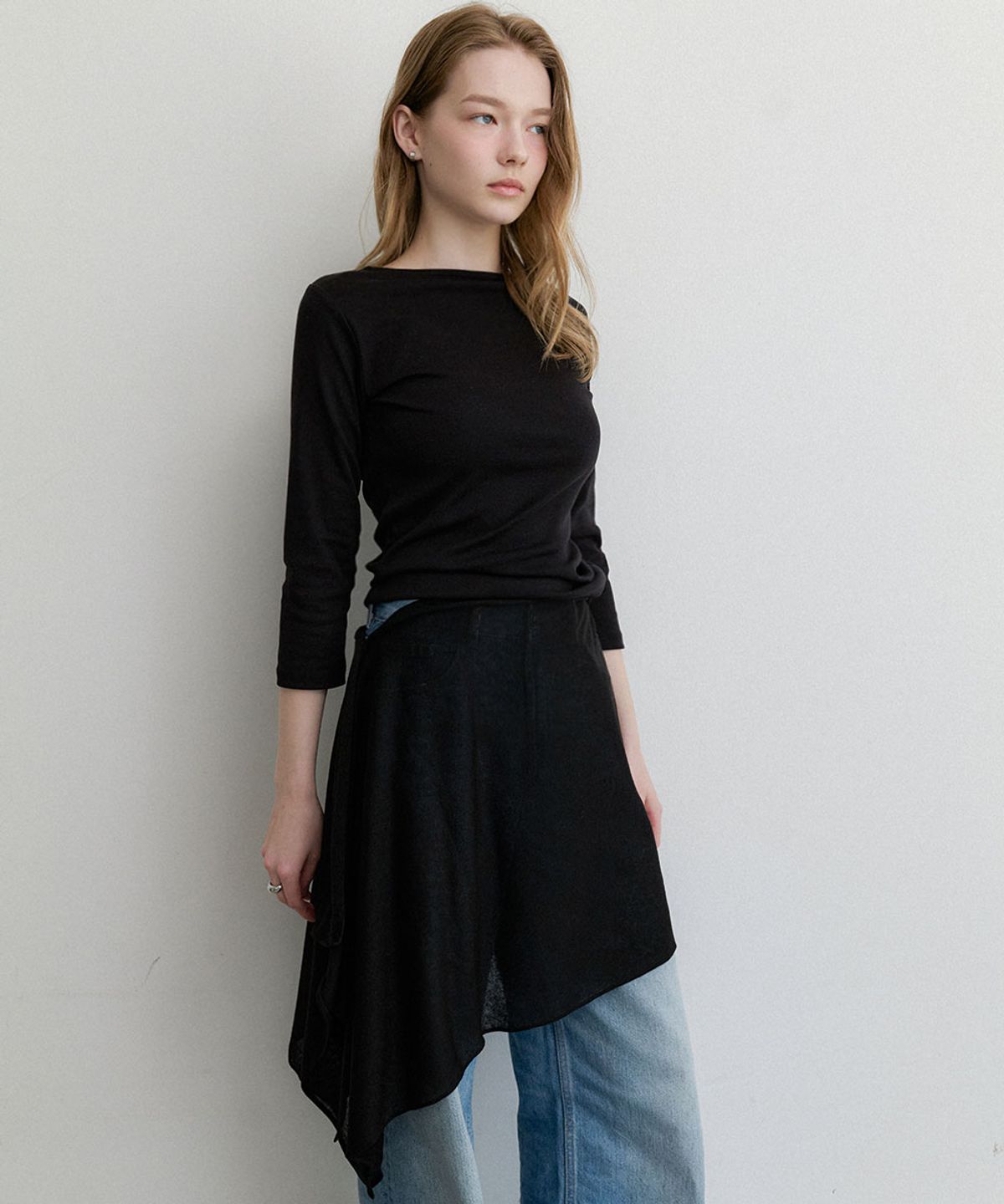 할렌(HALDEN) button shawl muffler (M054_black)