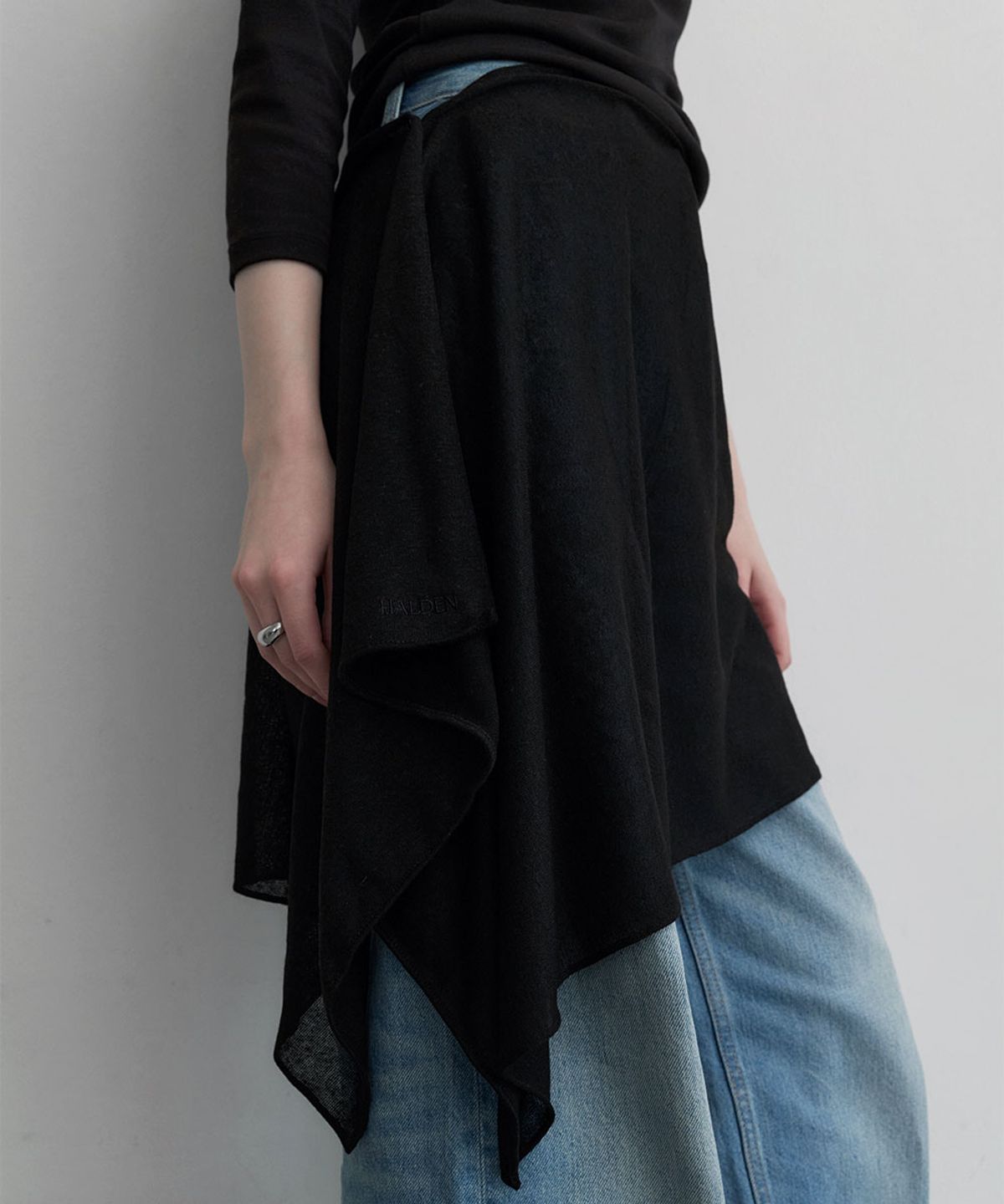 할렌(HALDEN) button shawl muffler (M054_black)