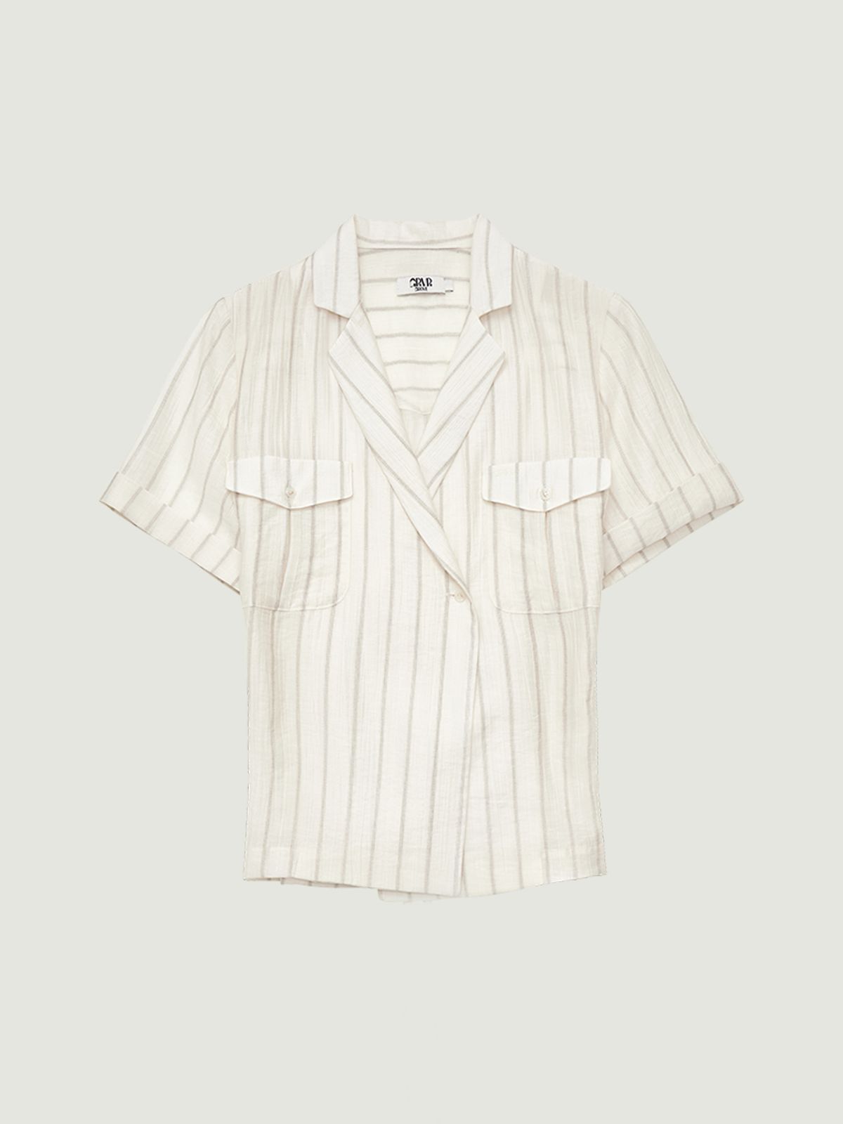 그로브(GROVE) MAGGY STRIPE H/S SHIRT (IVORY)