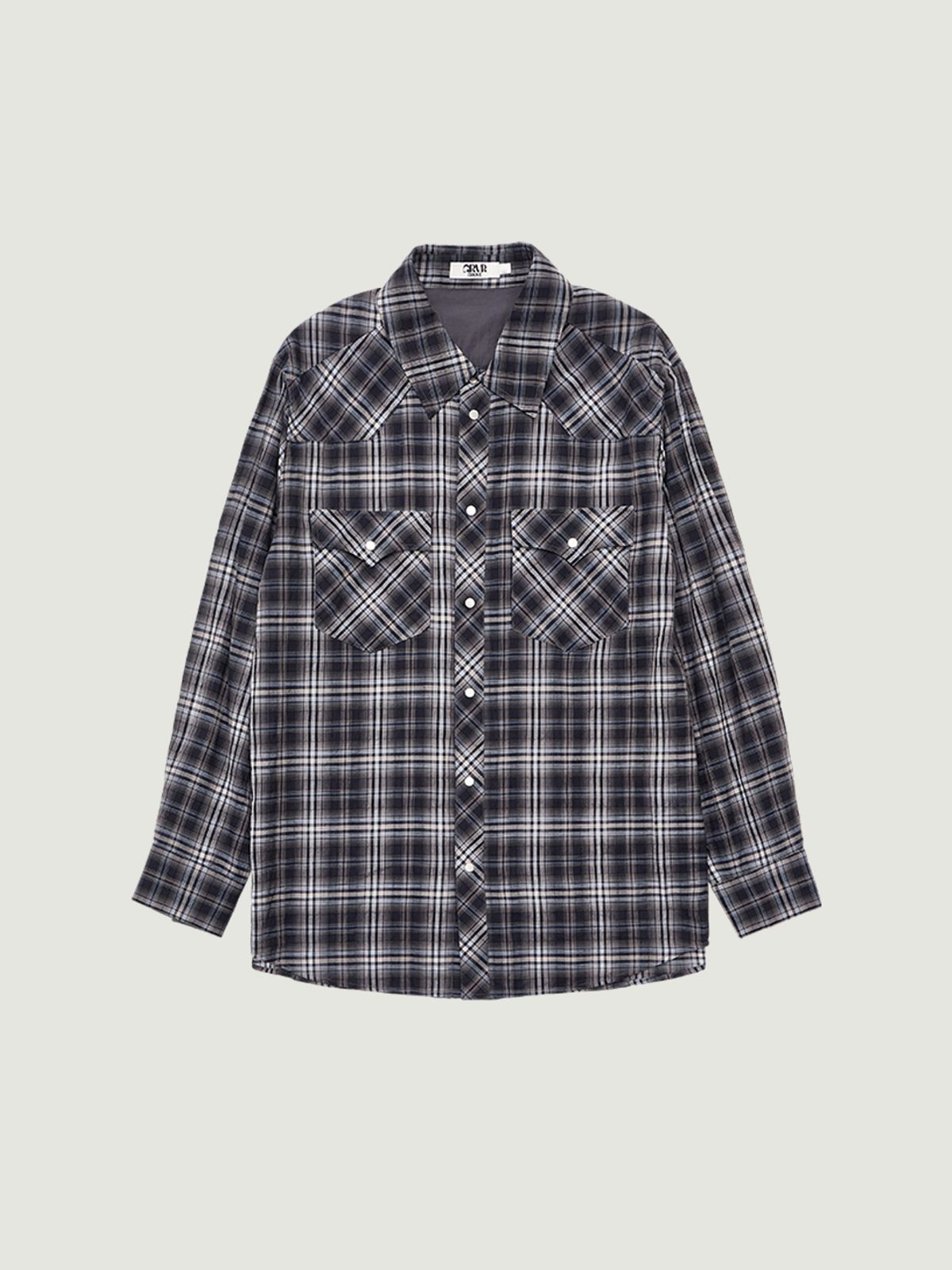 그로브(GROVE) BRIAR CHECK SHIRT (NAVY)