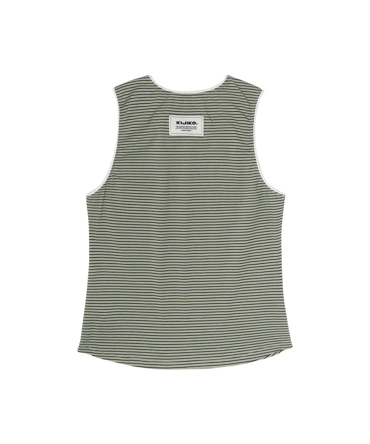 키지코(KIJIKO) ke502. Stripe Lace Sleeveless Khaki