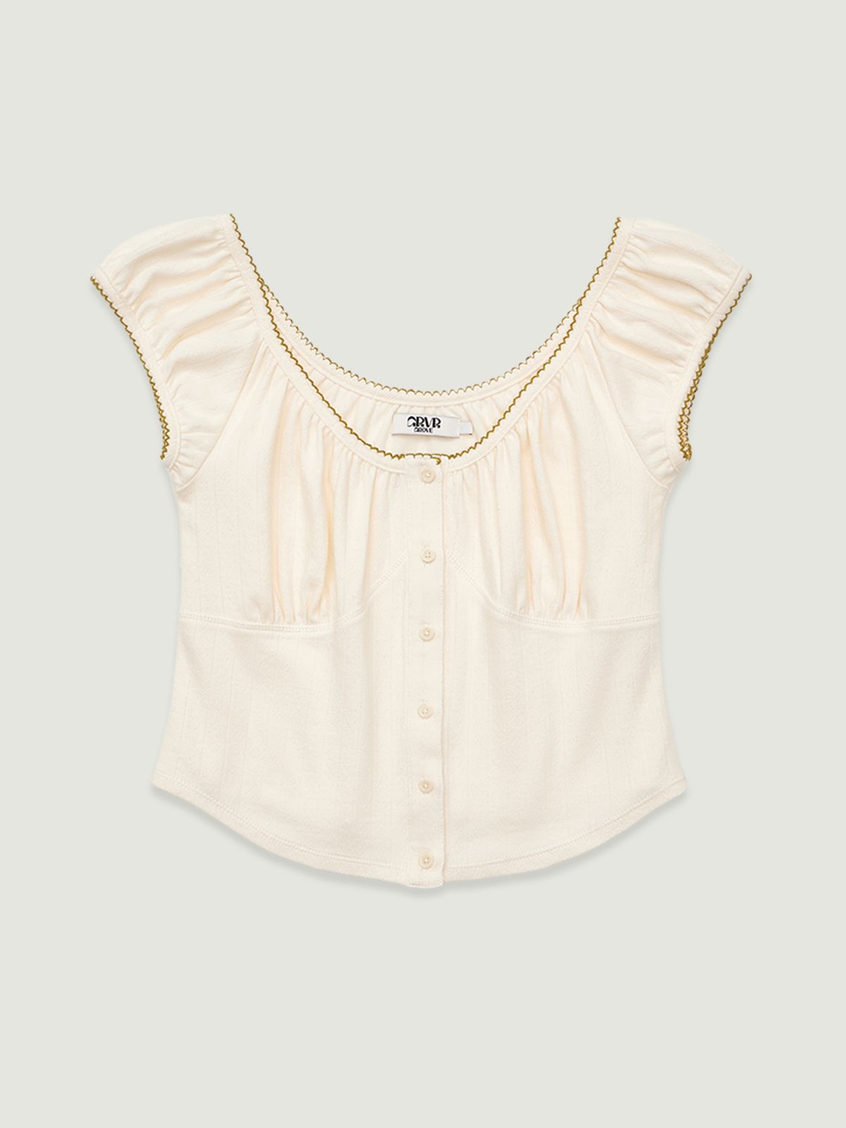 그로브(GROVE) APRIL U-NECK T-SHIRT (IVORY)