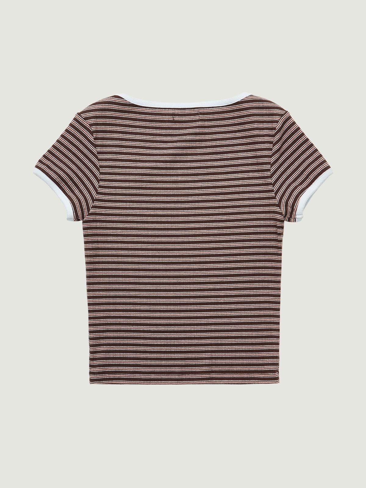 그로브(GROVE) DALIN STRIPE H/S T-SHIRT (BROWN)