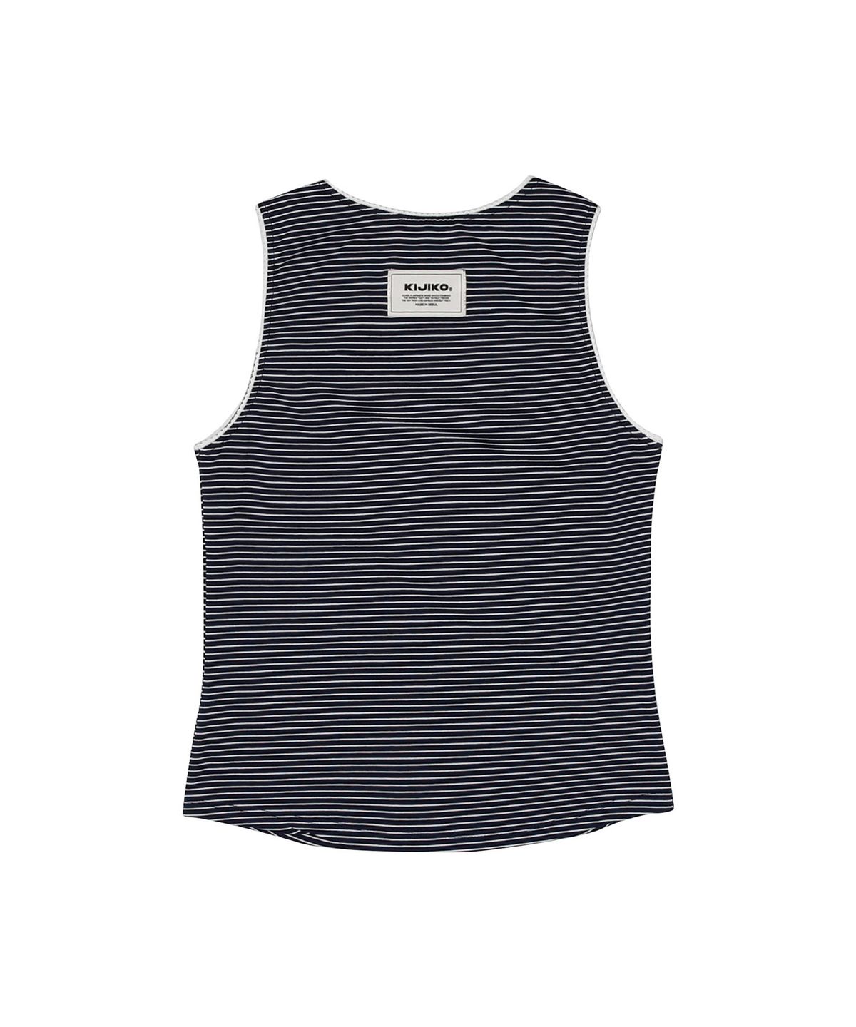 키지코(KIJIKO) ke502. Stripe Lace Sleeveless Navy