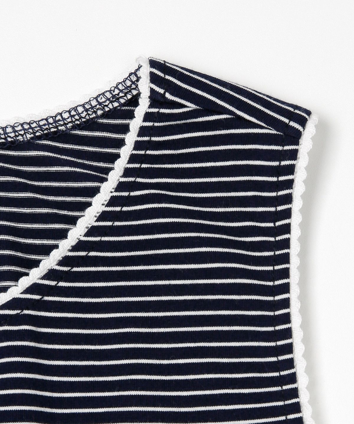 키지코(KIJIKO) ke502. Stripe Lace Sleeveless Navy