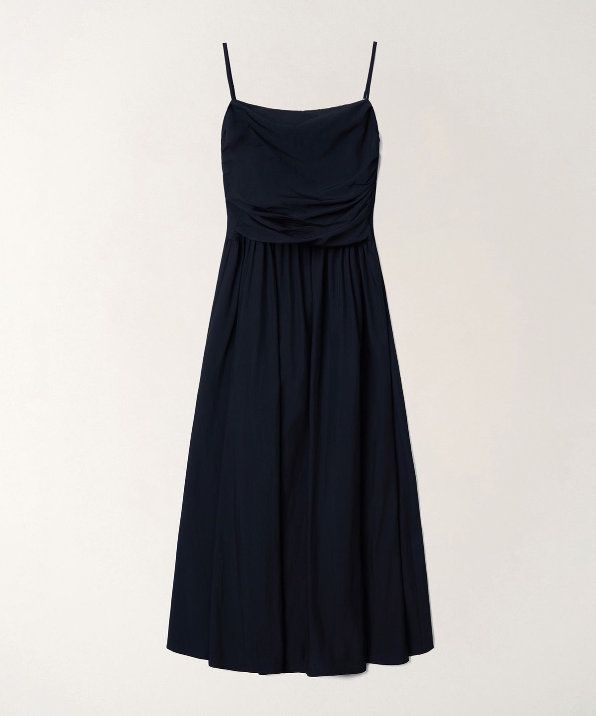 튜드먼트(TTUDEMENT) SHIRRING SLEEVELESS LONG DRESS_BLACK