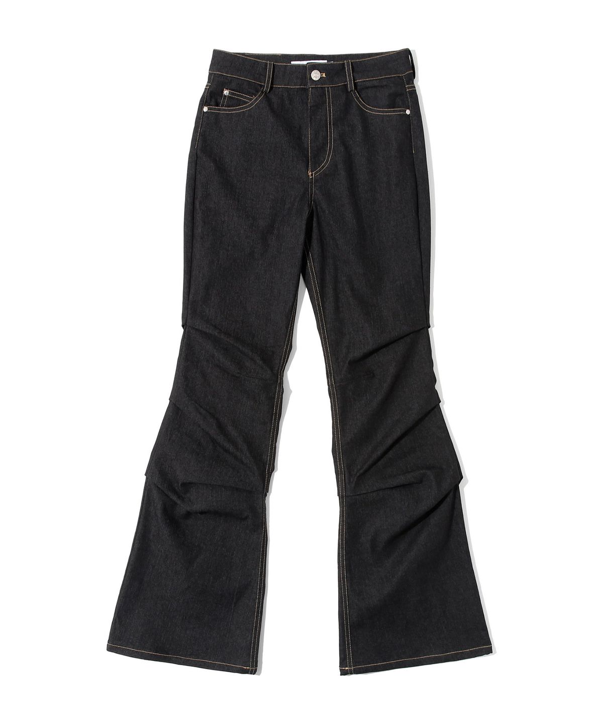 키지코(KIJIKO) ke610c. Bootcut Shirring Denim Pants