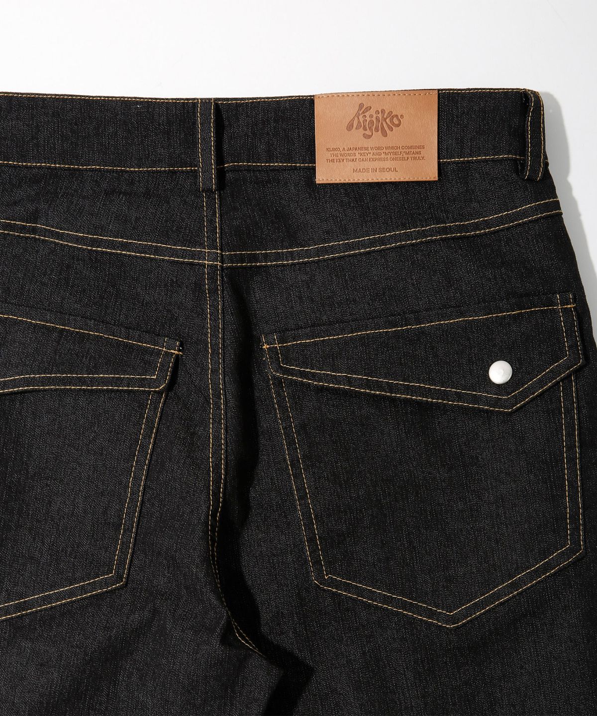 키지코(KIJIKO) ke610c. Bootcut Shirring Denim Pants