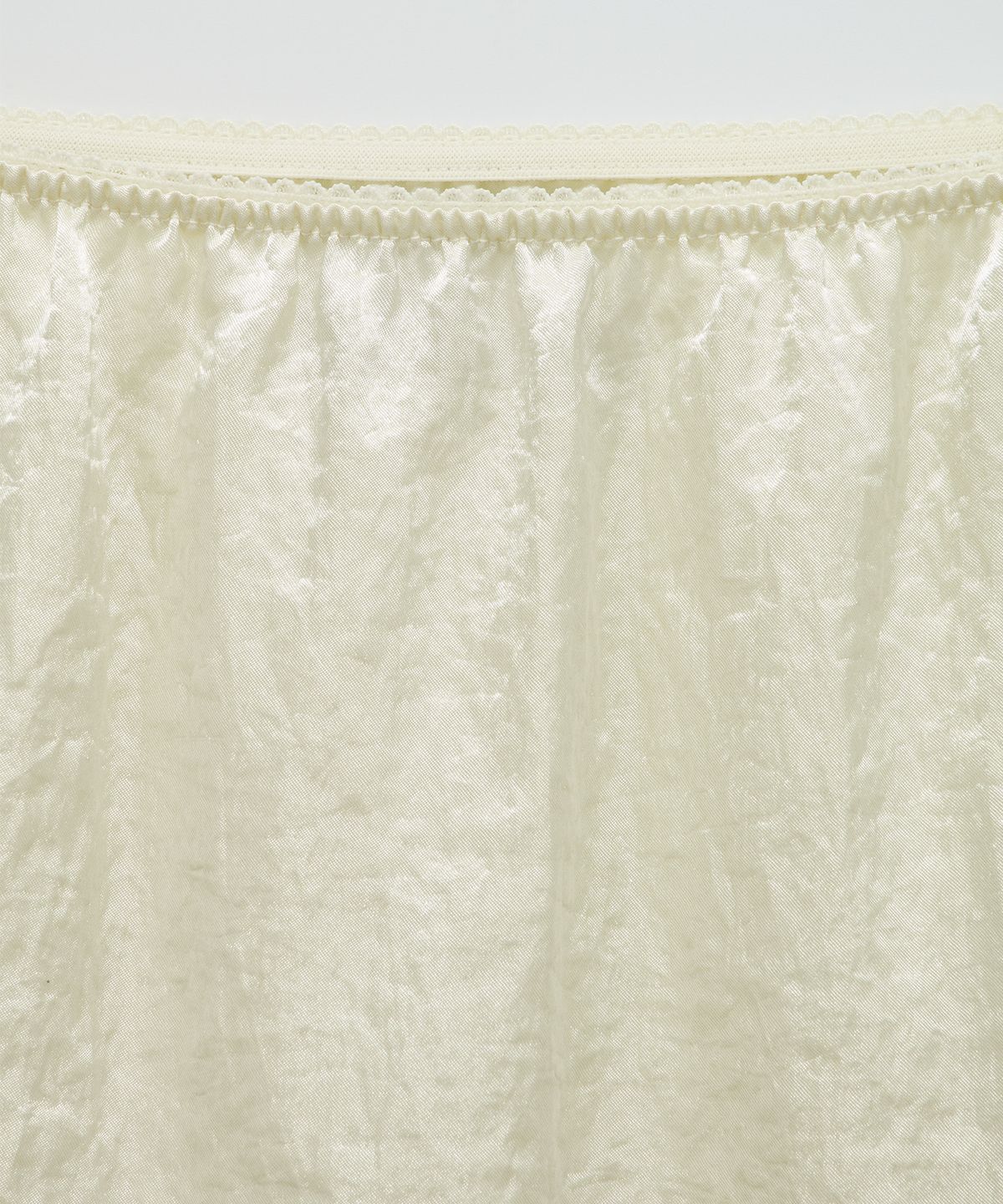 살롱 드 욘(SALON DE YOHN) Banding Lace Satin Skirt_ Butter