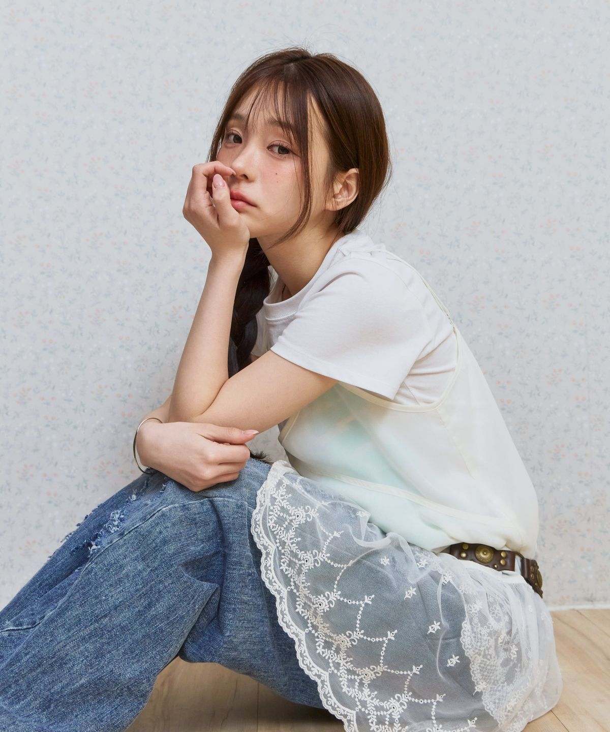 키지코(KIJIKO) ke802. Lace Bustier Dress Ivory