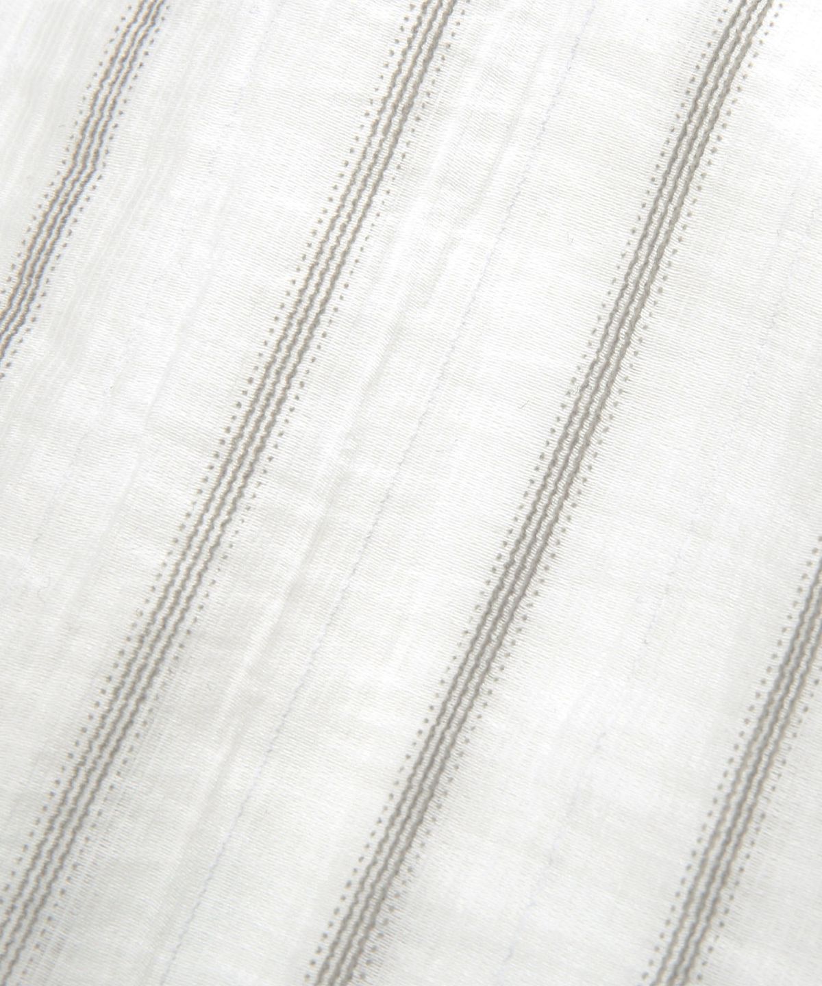 키지코(KIJIKO) ke207. Frill Stripe Shirring Blouse Ivory