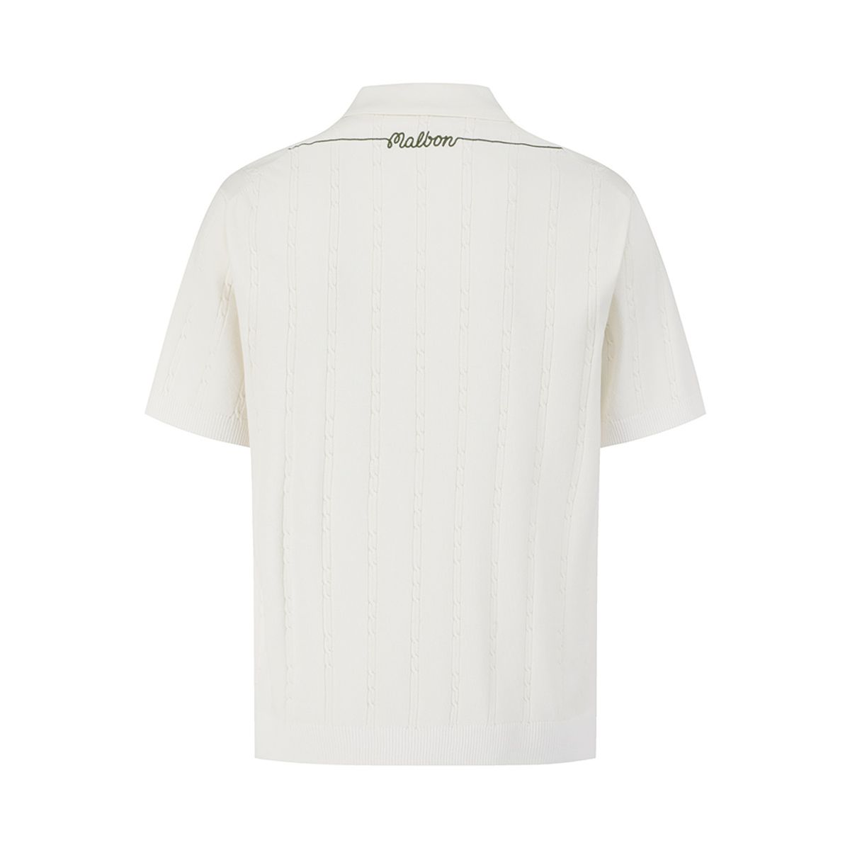 말본 골프(MALBON GOLF) M 체인케이블패턴 캐주얼 반팔 니트 IVORY (MAN)