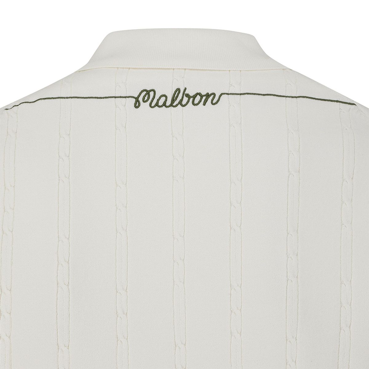 말본 골프(MALBON GOLF) M 체인케이블패턴 캐주얼 반팔 니트 IVORY (MAN)