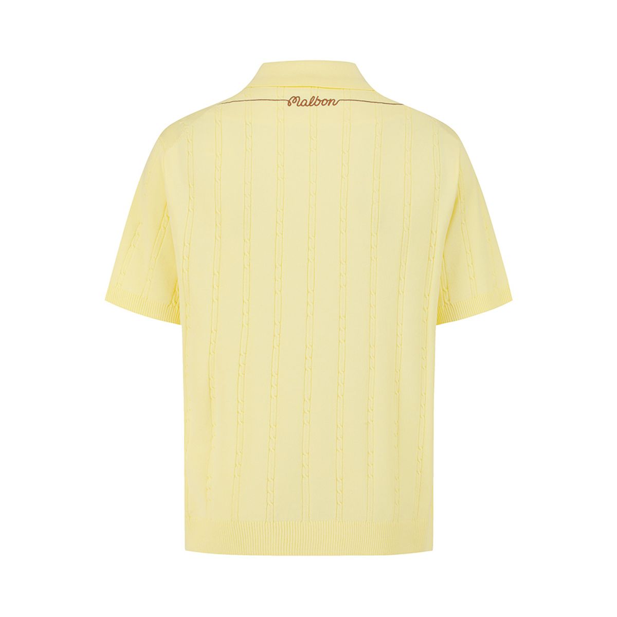 말본 골프(MALBON GOLF) M 체인케이블패턴 캐주얼 반팔 니트 LEMON YELLOW (MAN)