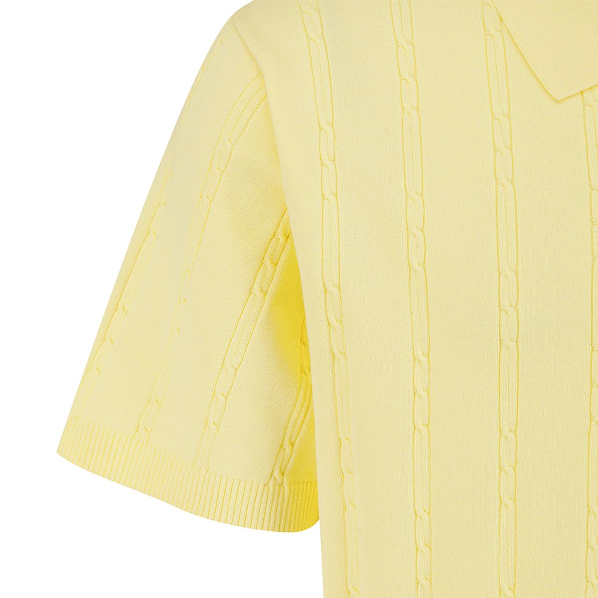 말본 골프(MALBON GOLF) M 체인케이블패턴 캐주얼 반팔 니트 LEMON YELLOW (MAN)