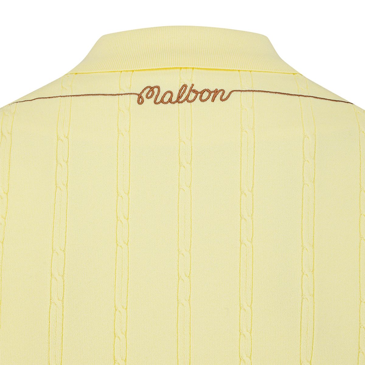 말본 골프(MALBON GOLF) M 체인케이블패턴 캐주얼 반팔 니트 LEMON YELLOW (MAN)