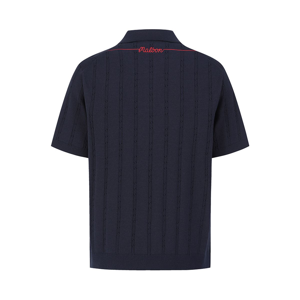 말본 골프(MALBON GOLF) M 체인케이블패턴 캐주얼 반팔 니트 DARK NAVY (MAN)