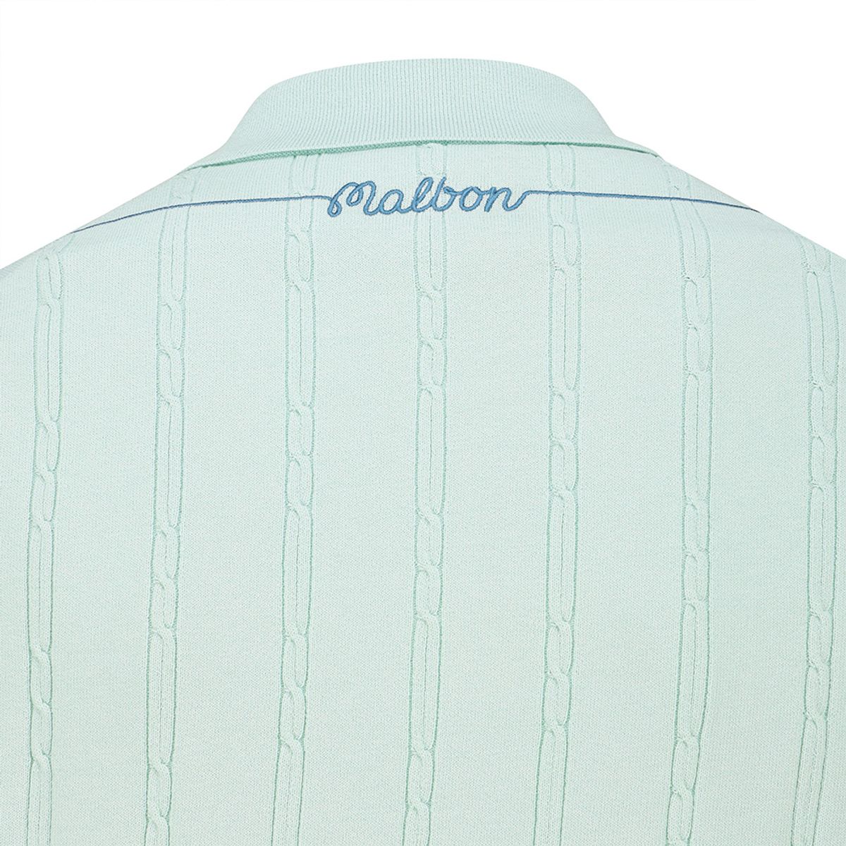말본 골프(MALBON GOLF) M 체인케이블패턴 캐주얼 반팔 니트 PASTEL BLUE (MAN)