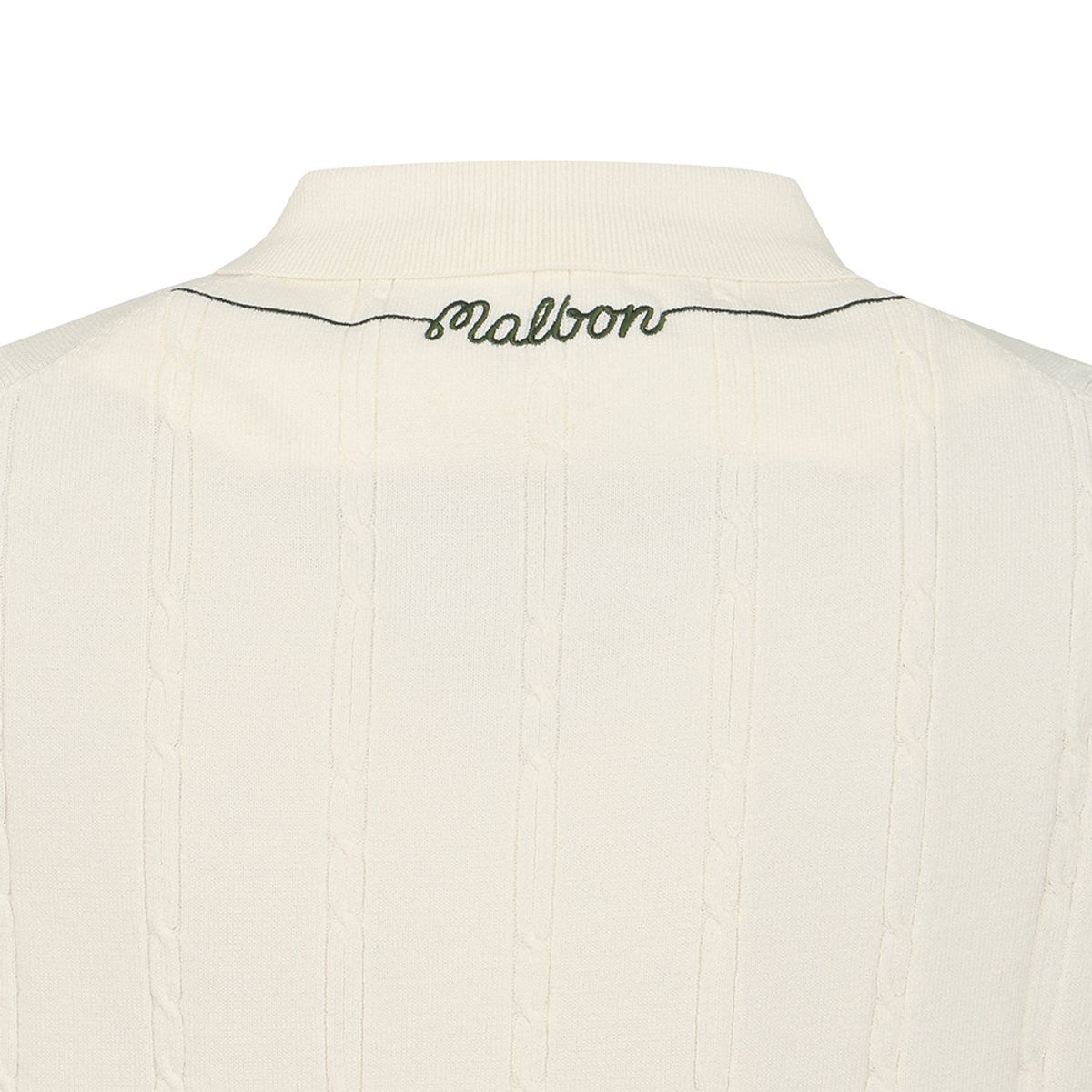 말본 골프(MALBON GOLF) M 체인케이블패턴 캐주얼 반팔 니트 IVORY (WOMAN)