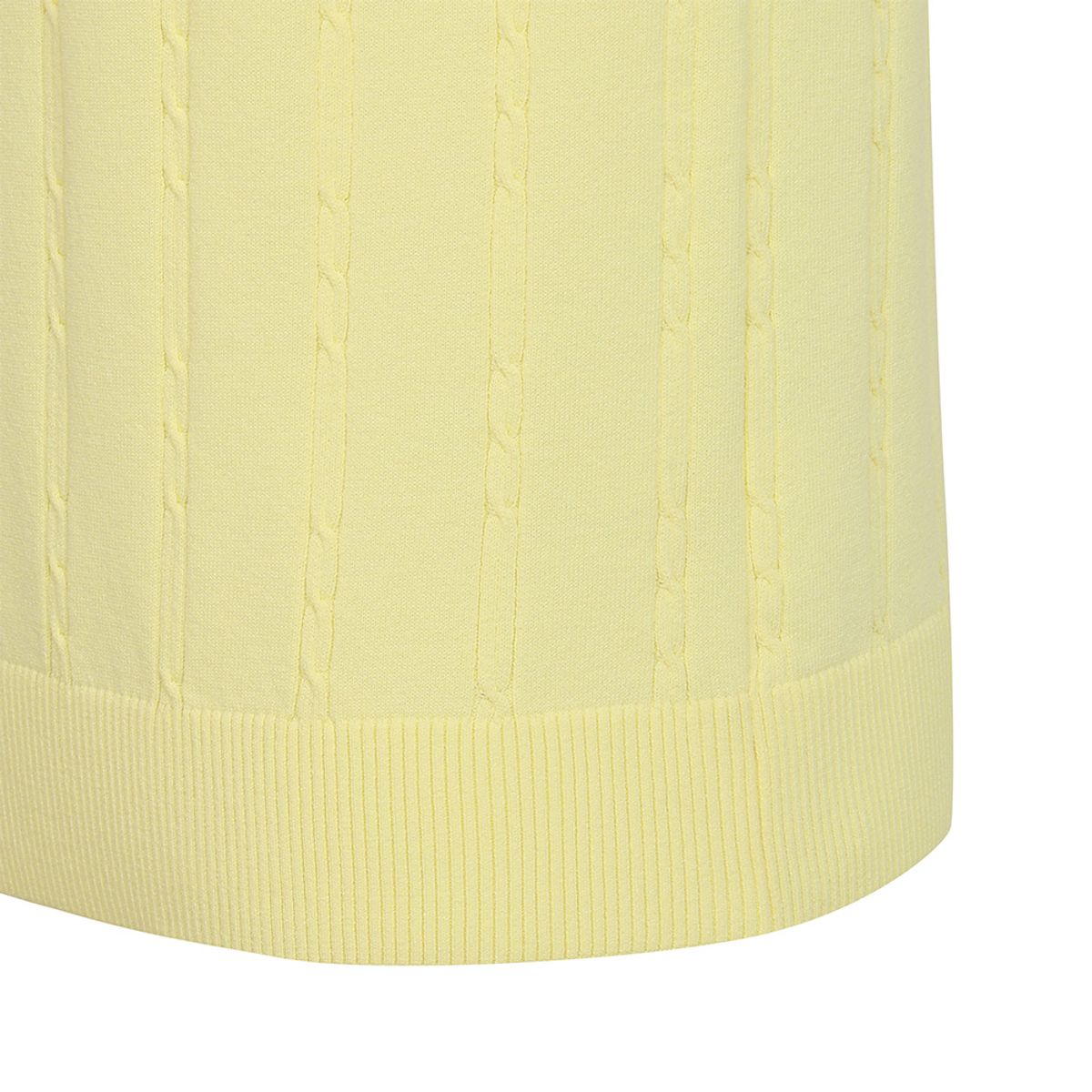 말본 골프(MALBON GOLF) M 체인케이블패턴 캐주얼 반팔 니트 LEMON YELLOW (WOMAN)