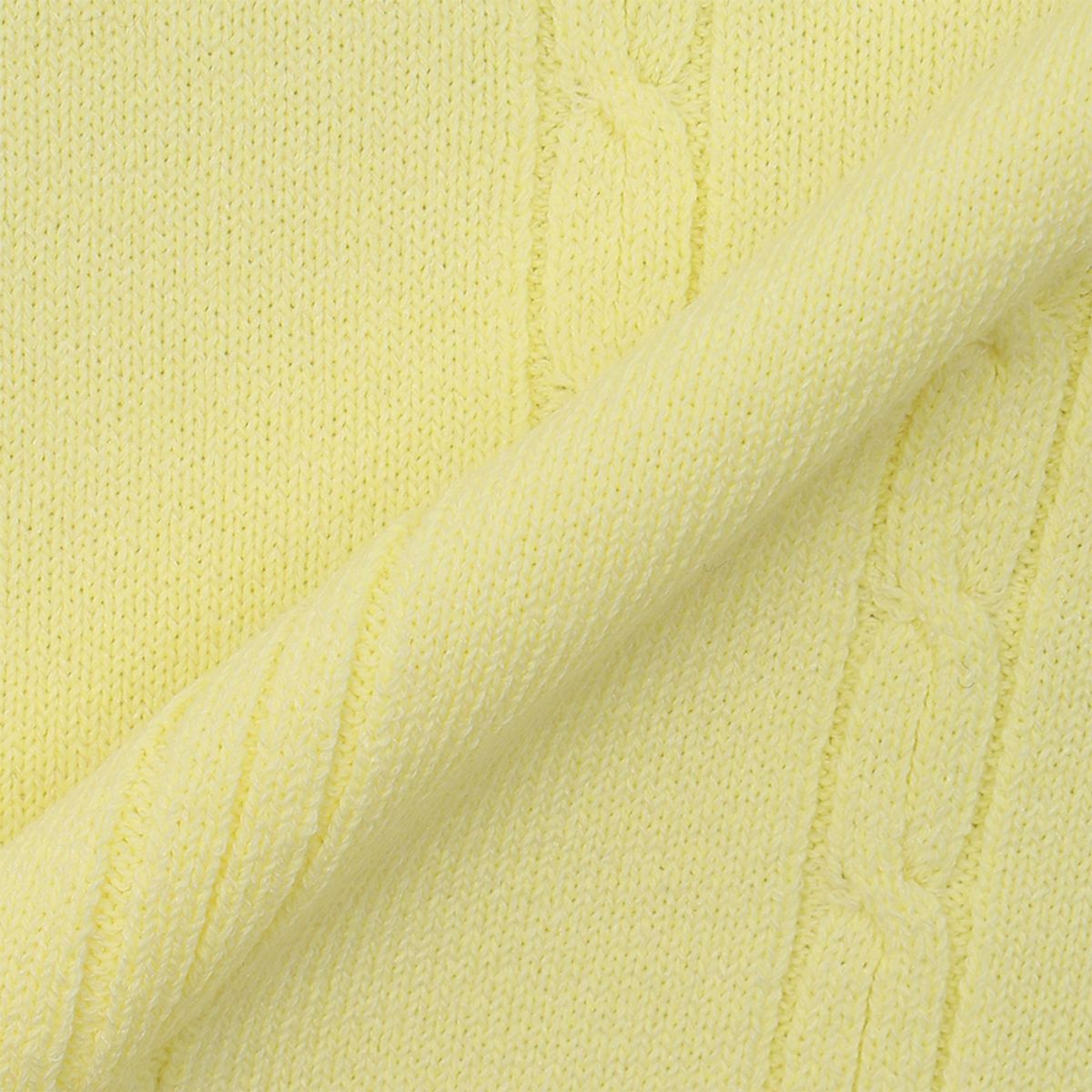 말본 골프(MALBON GOLF) M 체인케이블패턴 캐주얼 반팔 니트 LEMON YELLOW (WOMAN)